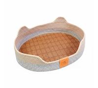KiBcsLic Cat Sofa Lounger Washable Woven Cat Basket Four-Season Use Pet Bed for Small Dogs, Gray Mixed Weave, M-30 40cm Recommended For Pets Under 5 Catties