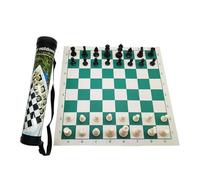 KiBcsLic Chess Complete Board Game with All Chess Pieces And A Rollable Tournament Board As A in A Practical Case with Flannel Cover F, 35cmx8cmx8cm