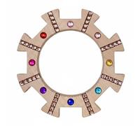 KiBcsLic Children Stacking Blocks Wooden Stacker Toy Puzzle Set Gem Inlay Beech Build With Acrylic Accents Circular Gear Outline Suitable for skill building play kindergarten room, Pudding