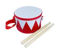 KiBcsLic Children's Wooden Drum Set, Hand Percussion Musical Toy with Educational Value to Promote Sensory Perception in Children, Music Education, Games, Red Triangle