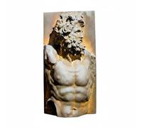 KiBcsLic Classical Male Torso Statue Iron-Like Surface Antique-Style Torso Statue Gilded Bronze Weathering Rustic Bust Plaque