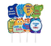 KiBcsLic Classroom Behaviour Signs - 8Pcs Playroom & Preschool Management Tools