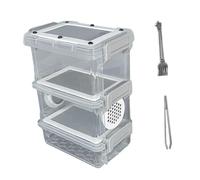 KiBcsLic Crickets Breeding Box Terrarium Feeding Container Incubator with Transparent Ventilation And Removable Cleaning Tray Made of PP Stainless Steel, Style A