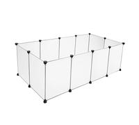 KiBcsLic Dog Playpen Dog Cage Yard Fence PP Enclosure DIY Combined Multi Functional Small Animal Cage Pet Fence for Kitten Hamster Play, 12 pieces