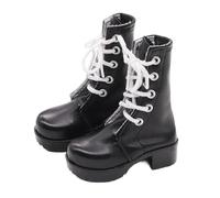 KiBcsLic Doll Shoes in 1:, Photo Props, PU, cool, Trendy, Casual Mini Miniature Model Boots for 61 Cm Tall Female Action Figures, Black