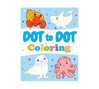 KiBcsLic Dot-to-Dot Coloring Book, Puzzles, Early Education, Preschool for Boys And Girls, Activity Book, Funny Cartoon, 12 Pages, Ocean