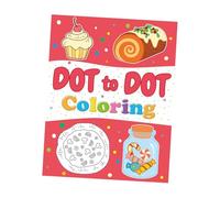KiBcsLic Dot-to-Dot Coloring Book, Puzzles, Early Education, Preschool for Boys And Girls, Activity Book, Funny Cartoon, 12 Pages, Food