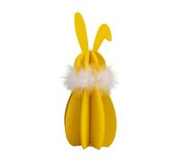 KiBcsLic Easter Bunny Decoration, Wooden Figure, Table Decoration, Easter Bunny Wooden Sign for The Entrance, Yellow