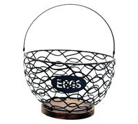 KiBcsLic Egg Basket for The Kitchen Worktop, Decorative Rustic Table Basket, Fruit Bowl, Egg Collection Basket for The Kitchen, Black S