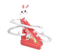 KiBcsLic Electric Stair Climbing Slide Toy Slide with Music Light, 6 Rabbits
