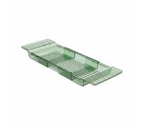 KiBcsLic Extendable Bathtub Tray Quick Draining Adjustable Bathtub Shelf Non-slip Transparent Bath Bridge Luxury Bath Tub Caddy Bath Tray Caddy for Spa Bath Bathroom Tub Home, Transparent Green