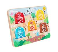 KiBcsLic Farm Animal Sounds Puzzle, Color Learning Board, Educational Stacking Game with Cartoon Shapes And Color Matching Game to Promote Coordination,