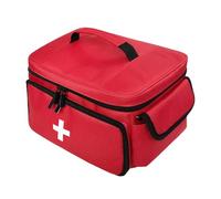 KiBcsLic First Aid Bag Pill Bottle Organizer, Multifunctional Storage Pouch Emergency Kits Organizer Medical Storage Bag for Travel, red