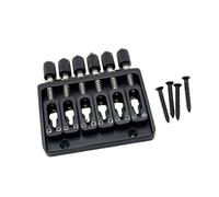 KiBcsLic Fixed Bridge Made of Zinc Alloy for 6-string, Tunerless Guitars. Easy Installation. Tools for Guitar Builders And All Necessary Parts Are Included, black