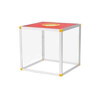 KiBcsLic for Donations and Fundraising, Square Ticket Collection Container, Four Sides Clear, 40x40x40cm