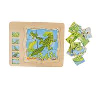 KiBcsLic Frog Layer Puzzle, Wooden Stacking Puzzle, Children's Intelligence