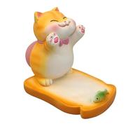 KiBcsLic Funny Animal Phone Holder,Resin Smartphone Bracket Universal Squeezable Butts Cellphone Stand Sensory Toy for Bedroom Kitchen, Yellow Cat