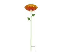 KiBcsLic Garden Bee Watering Station Flower Shaped Art Bird Bath Stand for Garden Bed