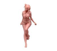 KiBcsLic Girl Figure in 1:64 Scale, Petite Woman in A Tilted Pose, Film Prop, Railway, Architectural Resin, Female Figure, Diecast Car Show, Unpainted