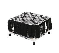 KiBcsLic Guinea Pig Tunnel Nest Bed with Curtain, Soft, Wooden Double Structure, Spacious Cave for, Hedgehogs, Hamsters, Rats, And Guinea Pigs, Black