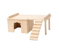 KiBcsLic Hamster Hideaway, Fun Hiding Place with Ladder, Hut for Rats, Gerbils, Syrian Hamsters And Small Animals