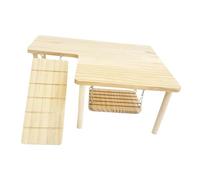 KiBcsLic Hamster Wooden Syrian Hamsters Standing Small Animal Climbing Ladder Rat Guinea Perch Toy Solid Wood Construction with Legs, Style C