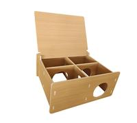 KiBcsLic Hamster Wooden Tunnel Habitat Decor Multi Chamber Hideout Syrian Rat