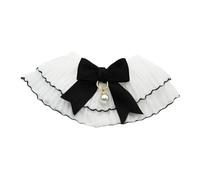 KiBcsLic Hand Woven Lace Cats Collar Dog Cat Collar Bow Tie Lace Bow Collar for Pet Birthday Gift Winter Holiday Photo Props, S