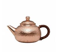 KiBcsLic Handmade Copper Teapot No Coating Hammered Copper Tea Kettle Uncoated Interior Small Kung Fu Tea Pot for Collectors
