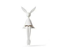 KiBcsLic Hare Statue with Book Minimalist Modern Sitting Bunny Decor Stylized Hare Decor Sculpture for Art Collectors, Bookshelf, Living Room, TV Cabinet, White, Medium, 72cm