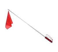 KiBcsLic Horse Training Flag, Telescopic Hand Flagpole Lungeing, Portable, Practical, Retractable Horse Training Equipment, Red Black