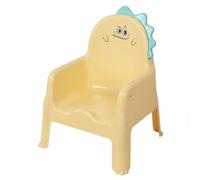 KiBcsLic Infant Dining Stool Ergonomic Support Backrest Kids Cartoon Activity Chair Non-Slip Design Dinosaur Feeding Chair, Kindergarten, Yellow, Without Plate