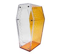 KiBcsLic Jumping Enclosure, Small Aquarium, Vivarium, Acrylic Reptile Cage for Hermit Crabs, Orange