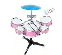 KiBcsLic Kids Drum Kit for Toddlers Junior Jazz Drum Set Toddler Toys Mini Band Rock Set Percussion Musical Instruments Educational Toy Gifts for Beginners Boys Girls Birthday Celebrations, Pink