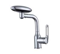 KiBcsLic Kitchen Sink Faucet Water Saving Tap Plumbing Replacement Modern Ceramic Valve Core Degree Swivel Faucet Extender, Silver