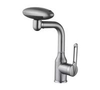 KiBcsLic Kitchen Sink Faucet Water Saving Tap Plumbing Replacement Modern Ceramic Valve Core Degree Swivel Faucet Extender, Gray