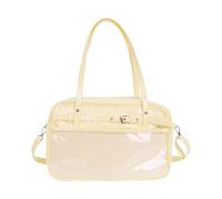 KiBcsLic Large Capacity Travel Bag Japanese Shoulder Satchel, Light Yellow