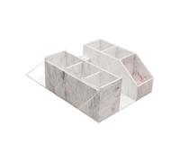 KiBcsLic Lash Extension Organizer,Eyelash Storage Case,Container,Clear 6 Divided Beauty Organizer Storage Box for Hair Accessories, marble