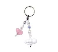 KiBcsLic Lightweight Keychain Pendant for Cat Lovers, Ideal for Various Occasions, Pink and White