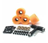KiBcsLic Longboard Wheel Set Responsive Spring Skateboard Wheels and Bearings Wear Resistant Longboard Wheel Kit for surfing Skating, Street Riding, Orange