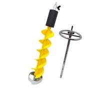 KiBcsLic Manual Ice-Fishing Auger High Efficiency Ice Auger with Extension Rod Portable Tool for Tackle Storage, Yellow, 80CM