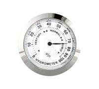 KiBcsLic Mechanical Hygrometer with Round Dial And Large Digits, Analog Humidity Meter for Workshop, Greenhouse, Garage, Bedroom, Silver 37mm