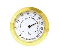 KiBcsLic Mechanical Hygrometer with Round Dial And Large Digits, Analog Humidity Meter for Workshop, Greenhouse, Garage, Bedroom, Gold 37mm
