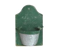 KiBcsLic Metal Hanging Planter Weathered Patina Wall Hung Plant Pot Distressed Finish Wall Flower Basket