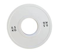 KiBcsLic Micro, Broken, Training Plate with Inner Core for A Secure Hold on The Bar for Targeted Strength Training, White 0.5kg