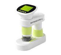 KiBcsLic Microscope Set with 100x to 1000x Magnification - Educational Science Experiment Toy for Boys, Girls And Children From 5 Years Old, White