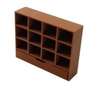 KiBcsLic Model of A Partition Box in 1:12 Scale with 12 Compartments, Mini Organizer Display Case, Miniature Furniture Model for Miniature Scenes, light brown