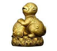 KiBcsLic Monkey Statue with Base Auspicious Chinese Monkey Statue Feng Shui Figurine for Home Decor, Office Desk, Medium