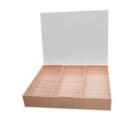 KiBcsLic Nail Art Storage Box Nail Art Display Case 30 Cells Large Capacity Compact Dustproof Display with Clear Lid for Nail Salon, Pink