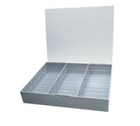 KiBcsLic Nail Art Storage Box Nail Art Display Case 30 Cells Large Capacity Compact Dustproof Display with Clear Lid for Nail Salon, Gray